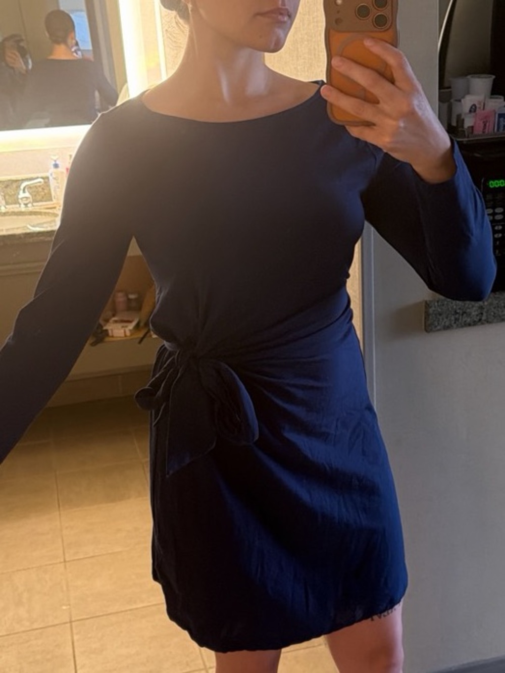 Navy Blue Tied Dress